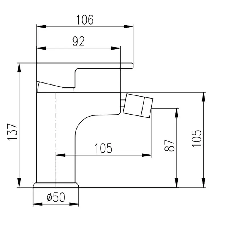 Смеситель для биде Rav Slezak VLTAVA VT445.5KCMATZ, черный/золото