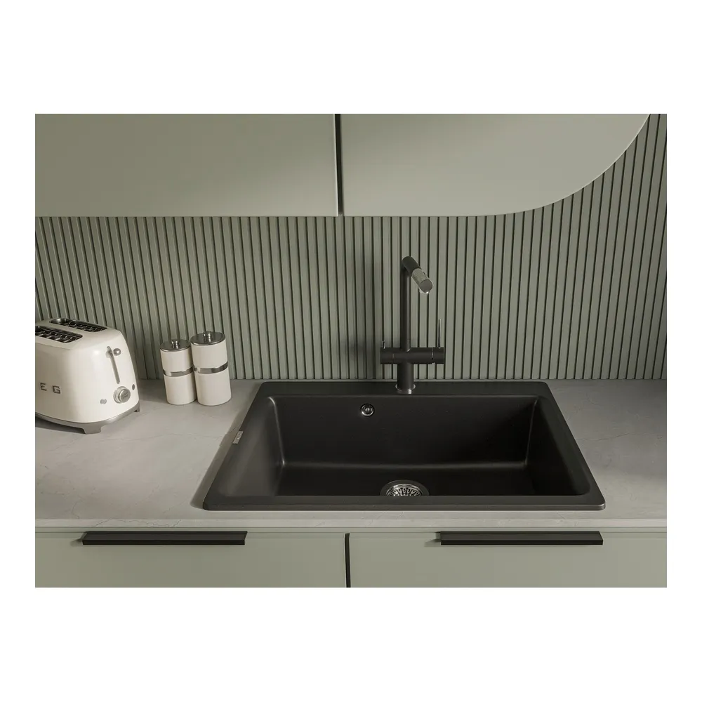 Смеситель для кухни с подключением фильтра Rivelato Lugano 1523513, черный/хром