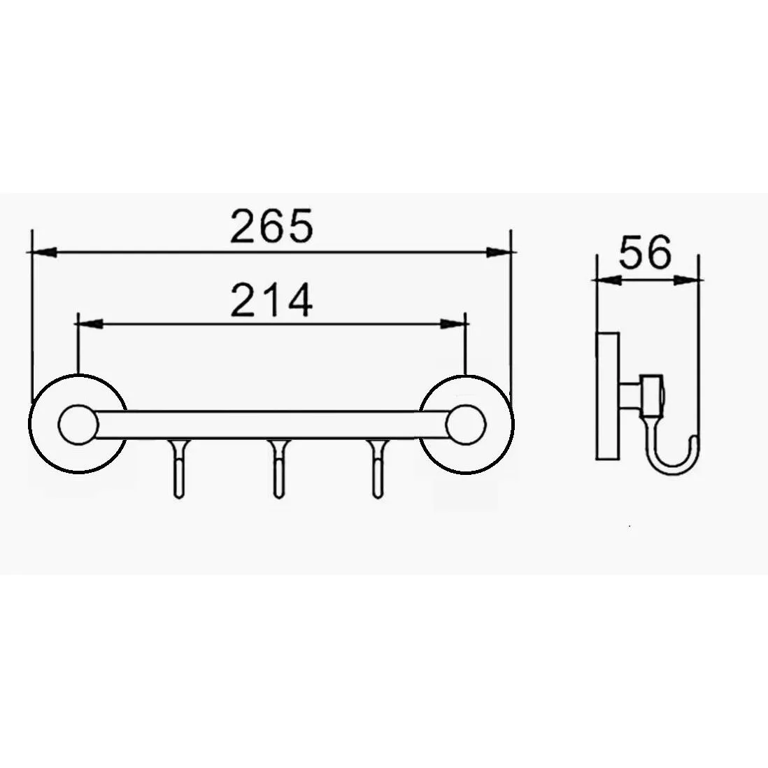 Планка с крючками для полотенец D-Lin D288111-3, черный