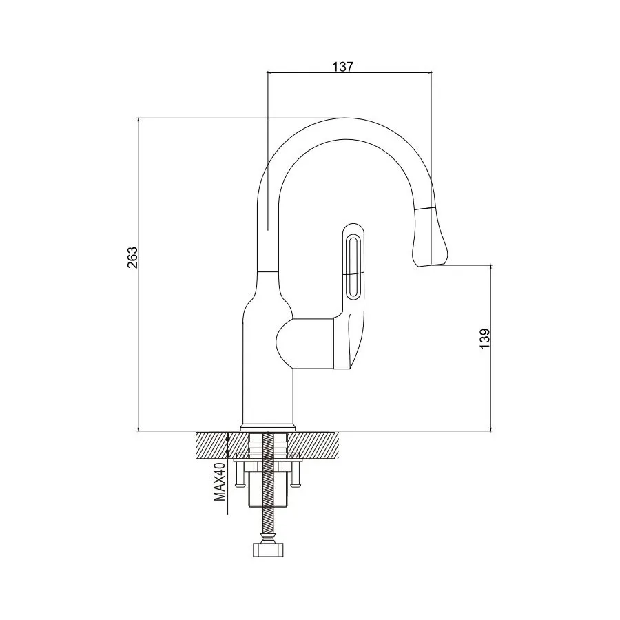 Смеситель для раковины Raffine F101H, черный