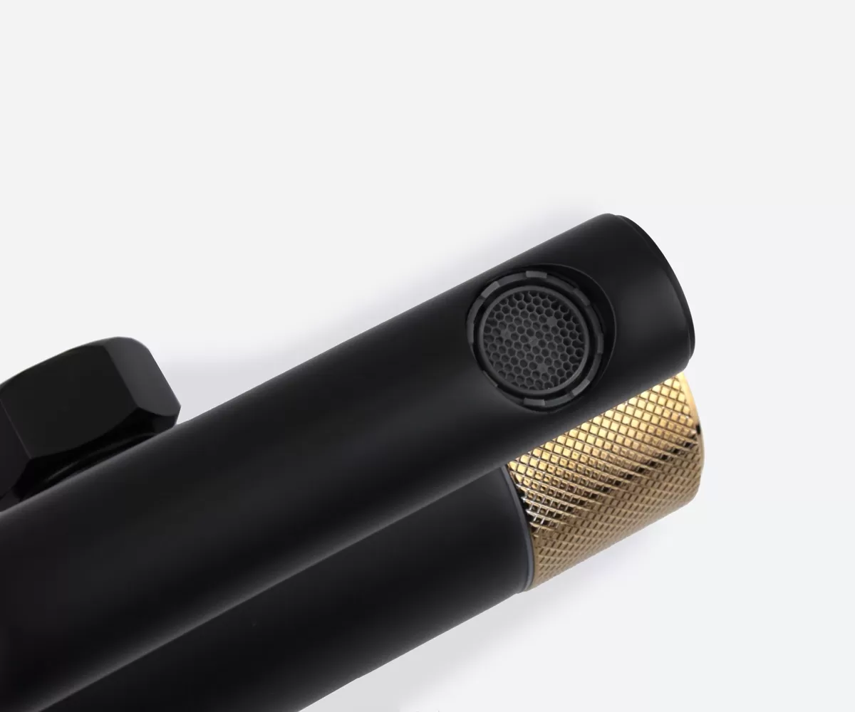 Комплект для ванны и душа AVANGARDE черный, розовое золото (2039RGB)