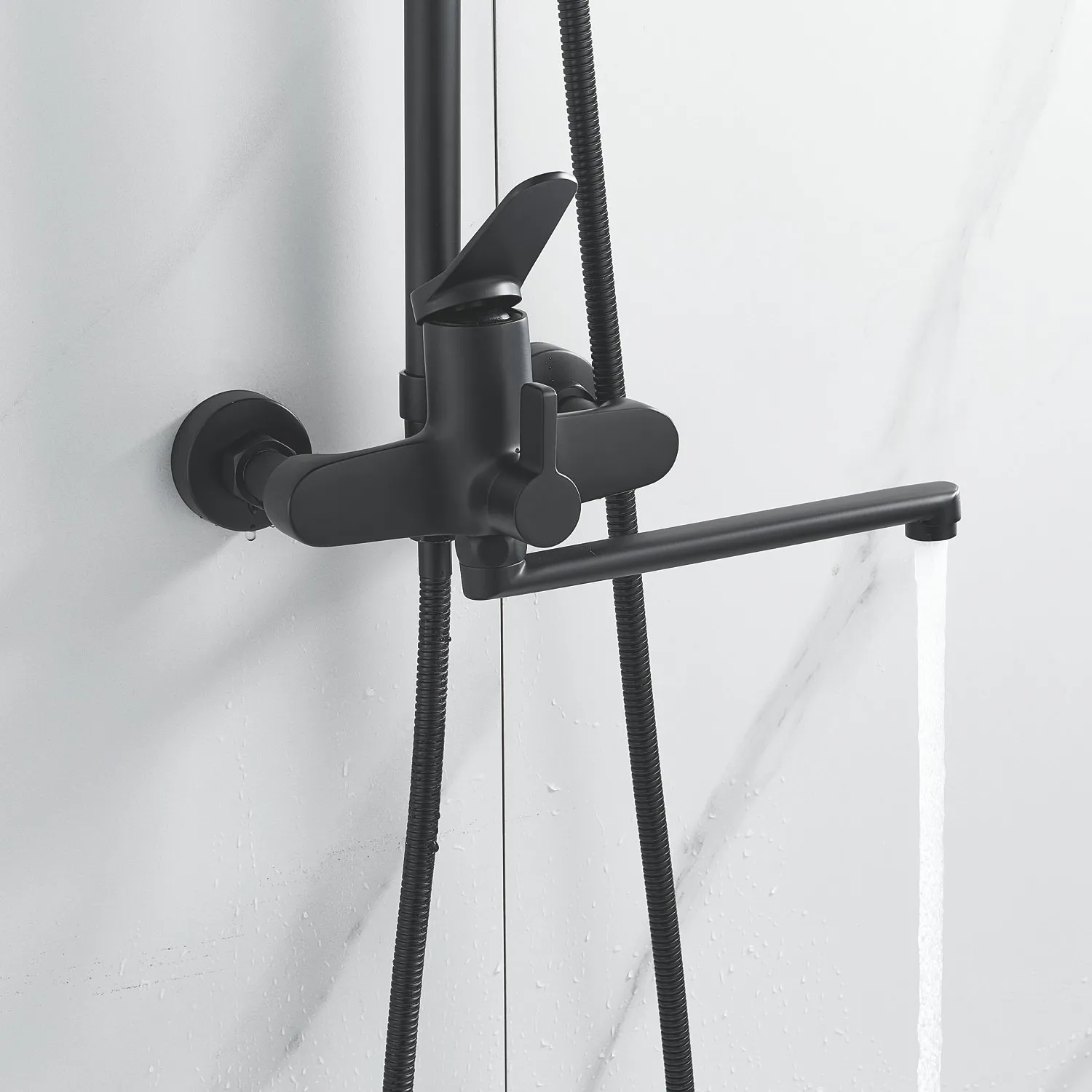 Душевая система Shevanik S6236H, черный