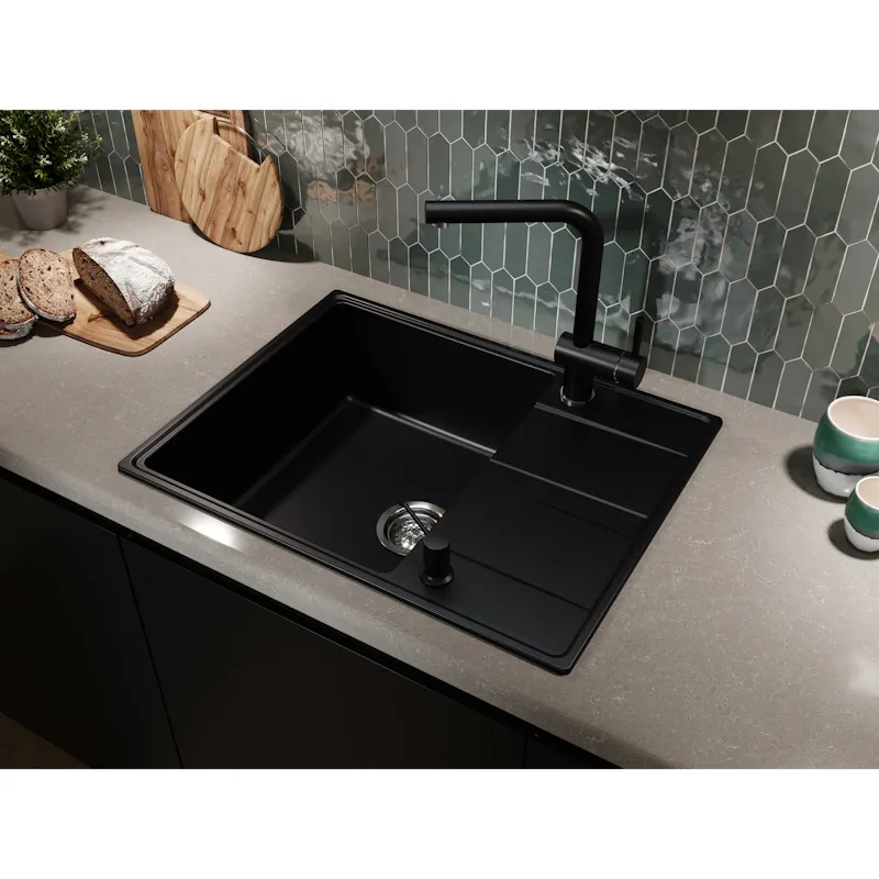 Кухонная мойка Grandex Aqua Topline 600315, черный металлик