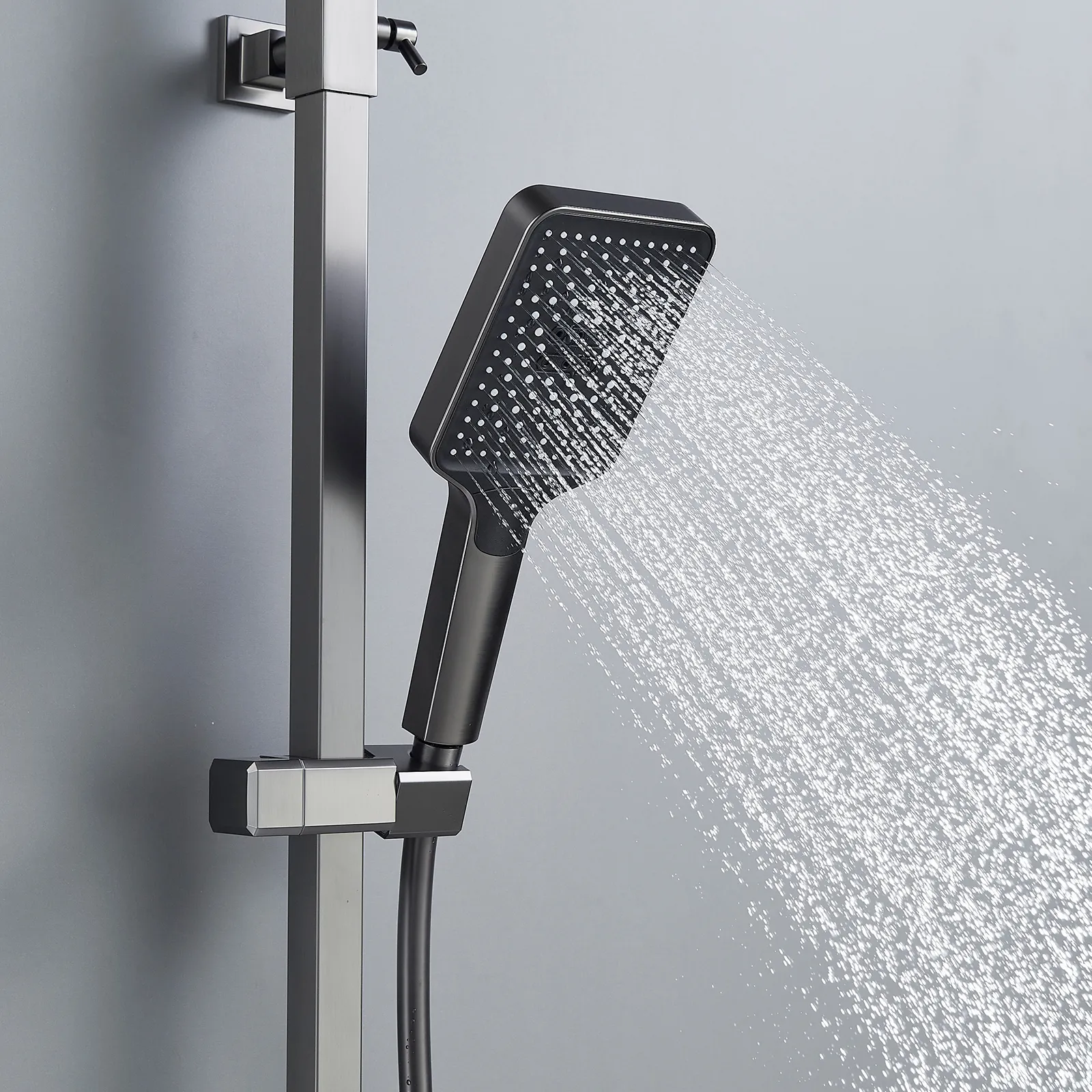 Душевая система Shevanik S4636T, оружейная сталь