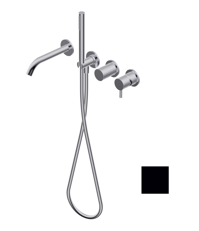 Смеситель для ванны и душа Ritmonio Diametro35 S, на 2/3 потребителя, с поворотным переключателем, черный (PR52EC201C04)