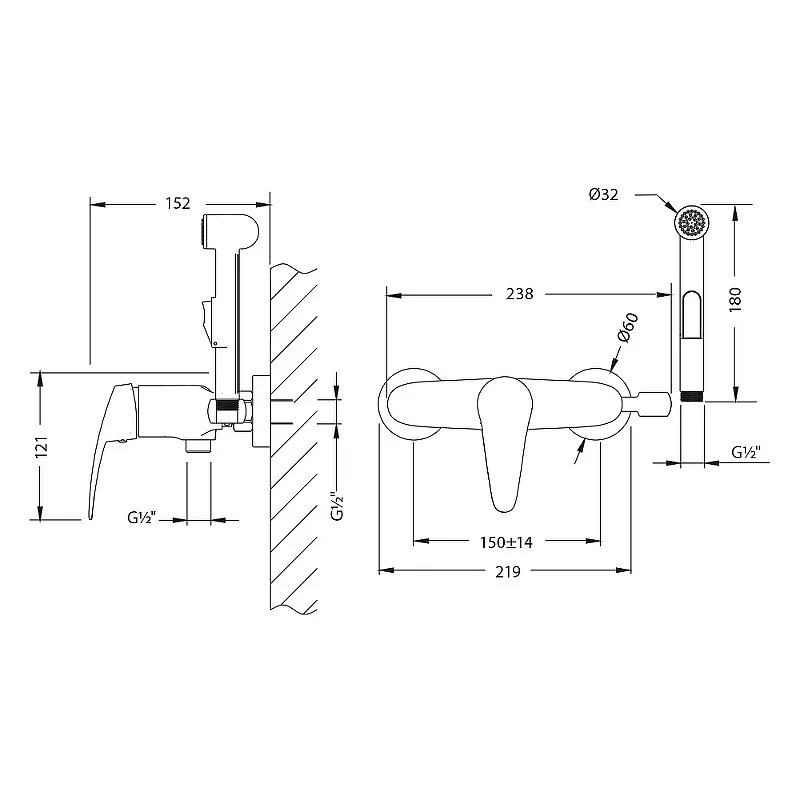 Смеситель Lemark с гигиеническим душем Linara (LM0418C)