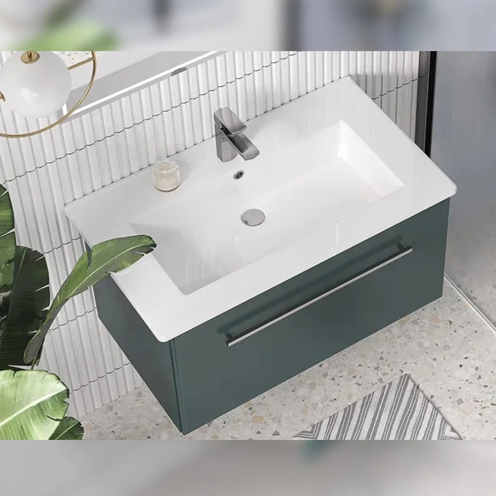 Тумба с раковиной подвесная Velvex Posse tp.POS.OSK.85.1Y верде, 85 см