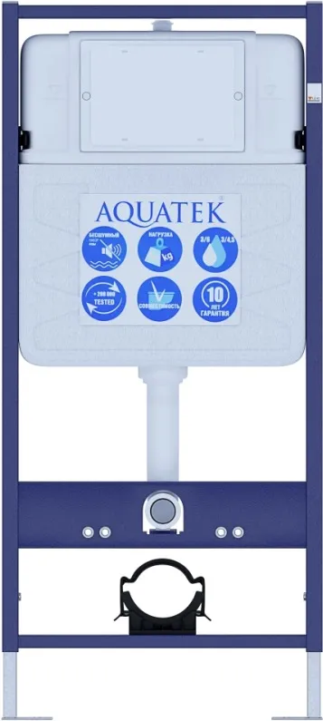 SET AQUATEK ПОЛАРИС (рама AQUATEK Standard INS-0000012+унитаз ПОЛАРИС AQ0700-00 с тонким сиденьем soft-close+ крепеж KKI-0000002 +панель KDI-0000018)