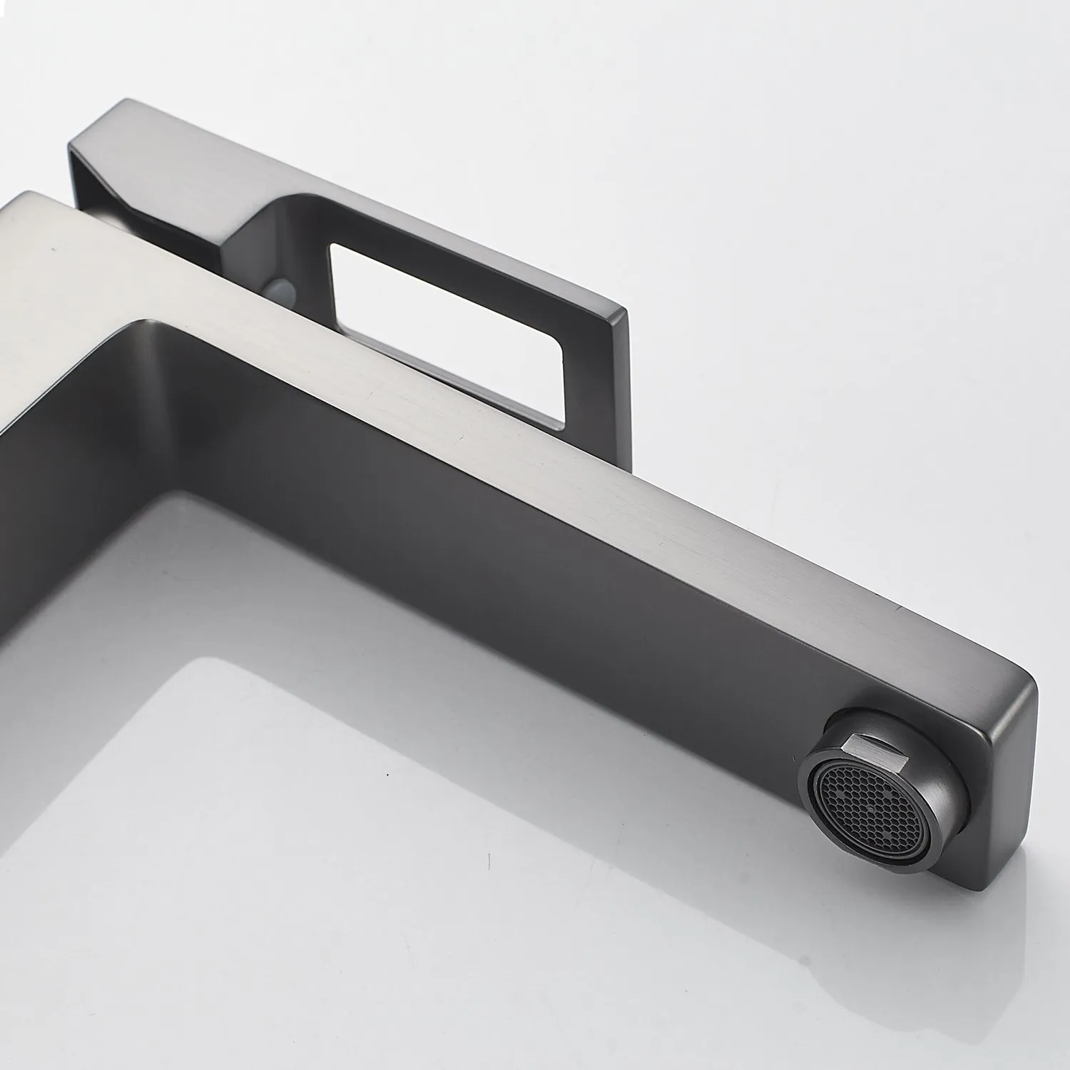 Смеситель для раковины высокий  Raffine F1196T, оружейная сталь