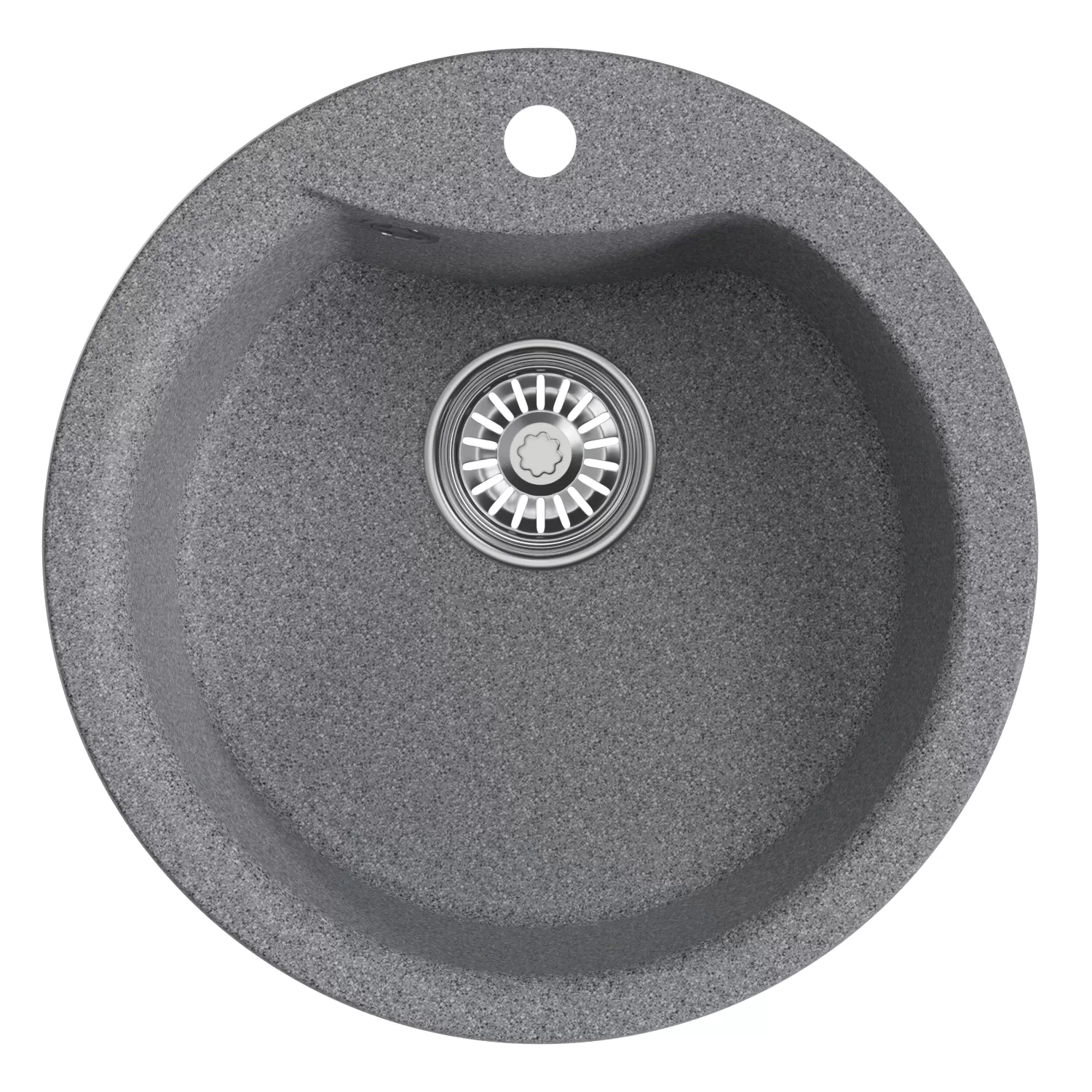 Мойкa MIXLINE ML-GM12 круглая  темно-серая (309) 480мм (глуб. чаши 210) NEW (551834)