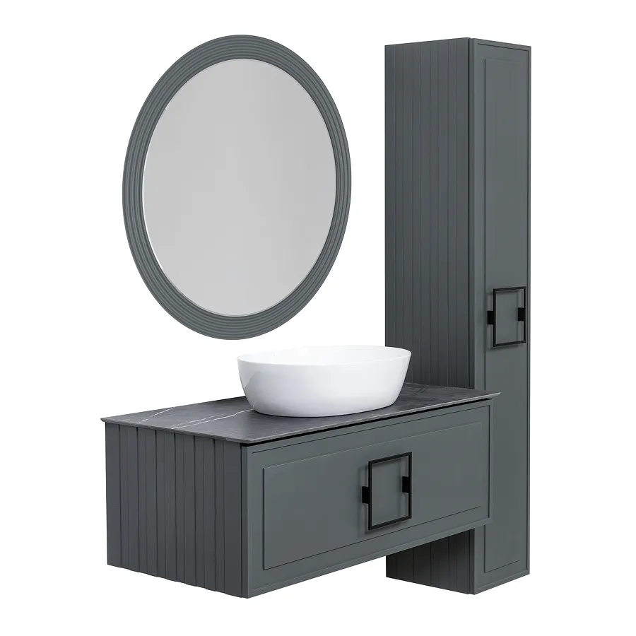 Зеркало с подсветкой La Fenice Terra Grigio 65, серо-зелёное