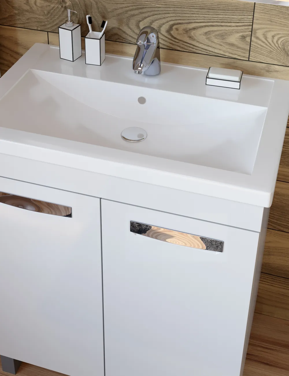 Тумба с раковиной напольная VIGO Plaza tn.PLA.FOS.70.2D, 70 см