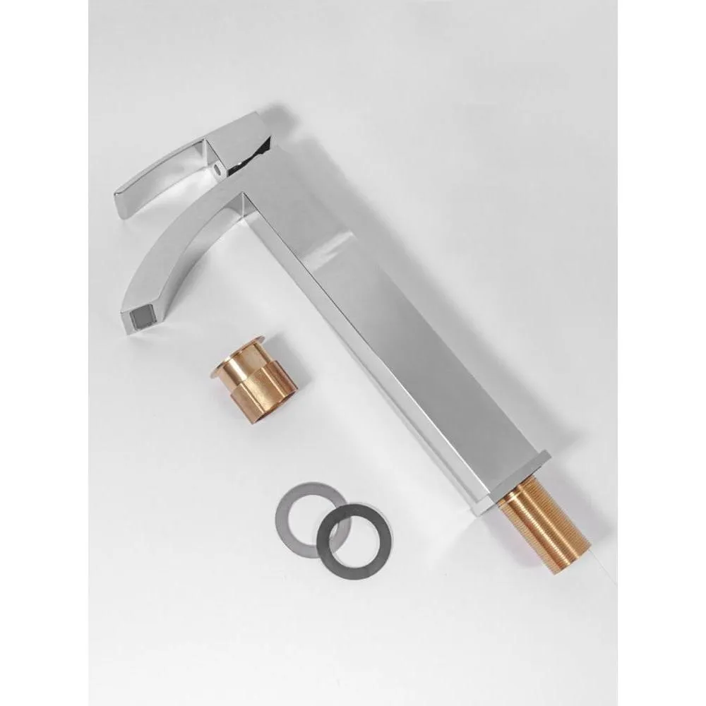 Смеситель для раковины высокий Hansberge H2077C, хром