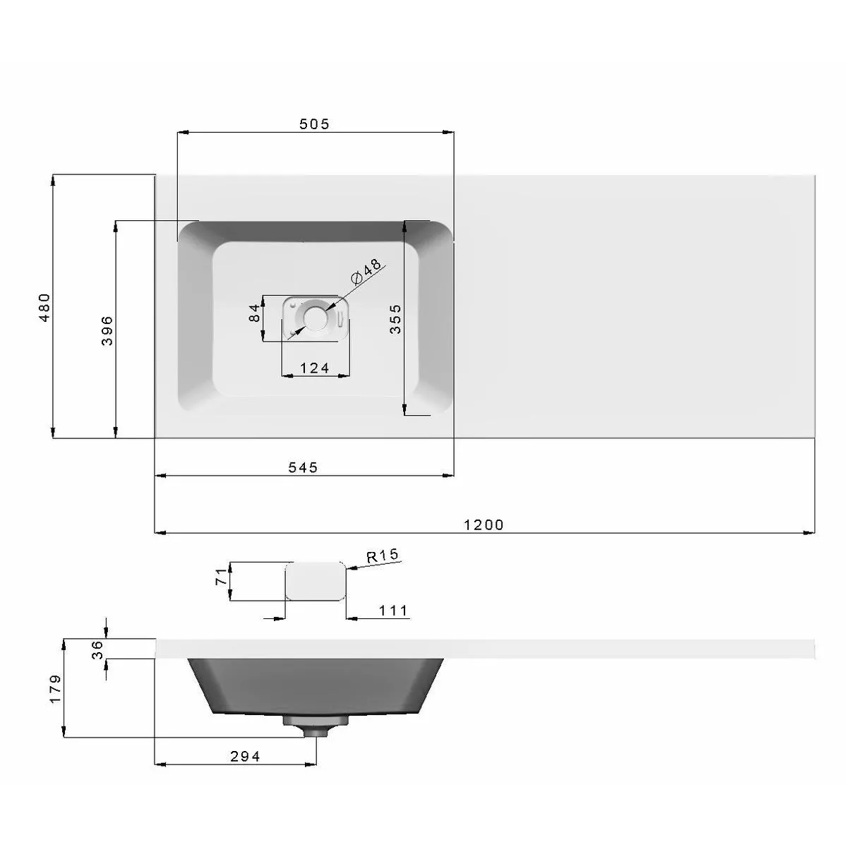 Раковина Dreja Wing 100120L, 120L см