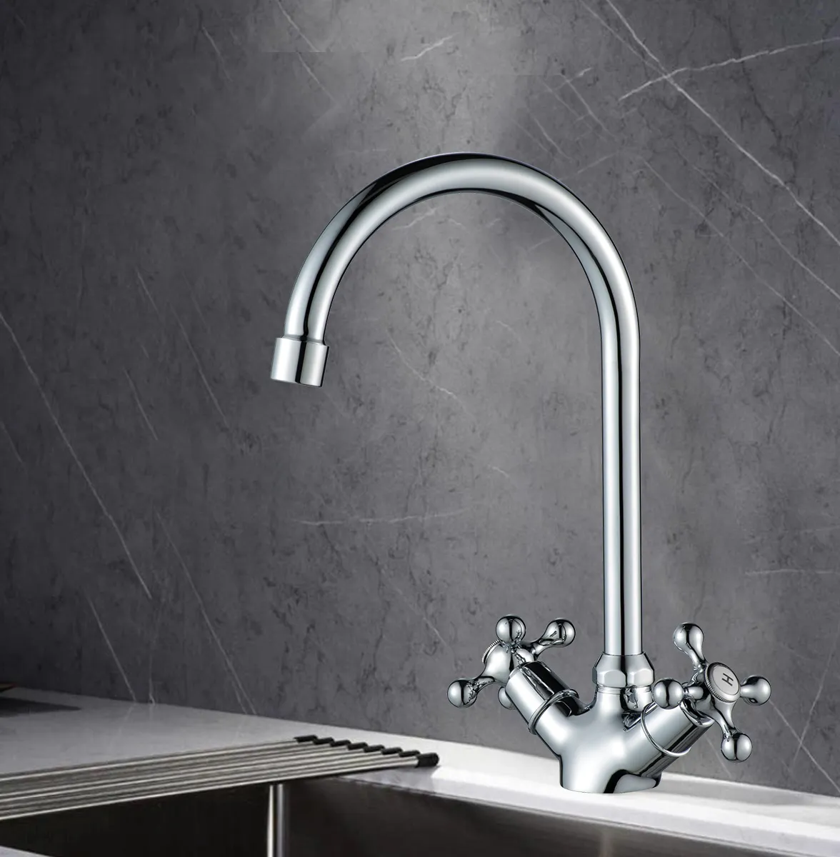 Смеситель для кухни WesnaArt RASSVET RAS02-110, хром