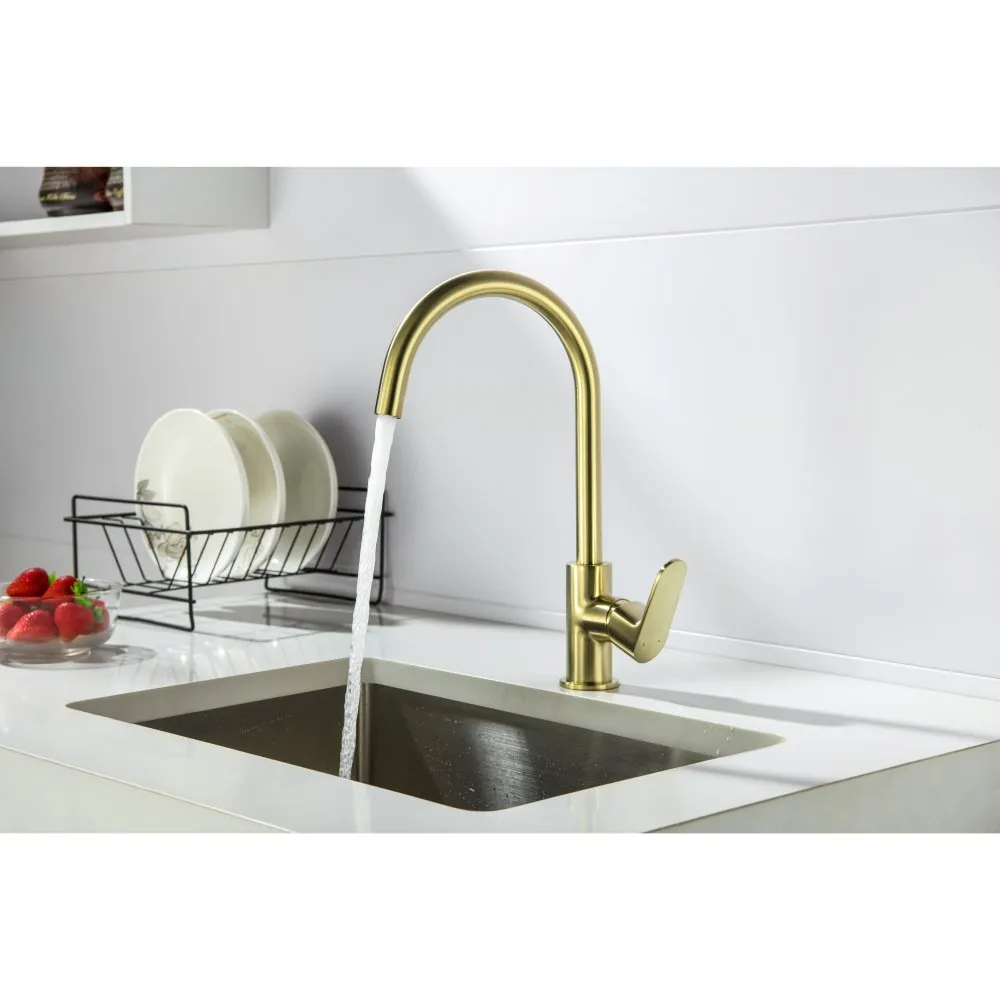 AQ1282BG ОБЕРОН смеситель для кухни, шлиф. золото