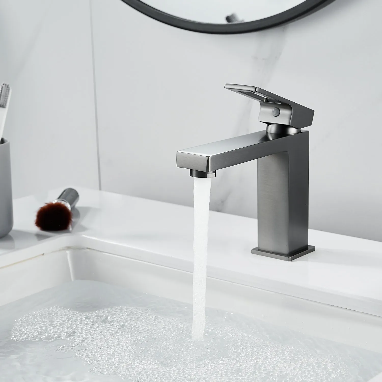 Смеситель для раковины Raffine F0196T, оружейная сталь