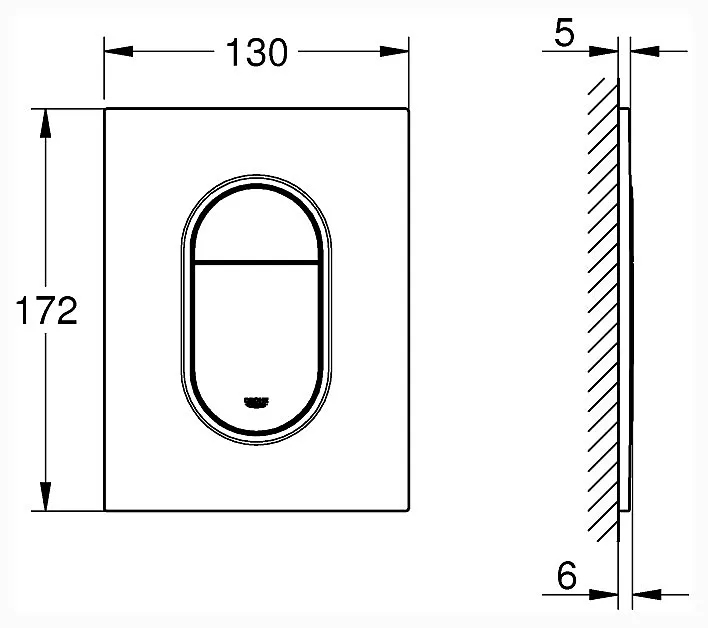 Кнопка для инсталляции для унитаза Grohe Arena Cosmopolitan хром (37624000)
