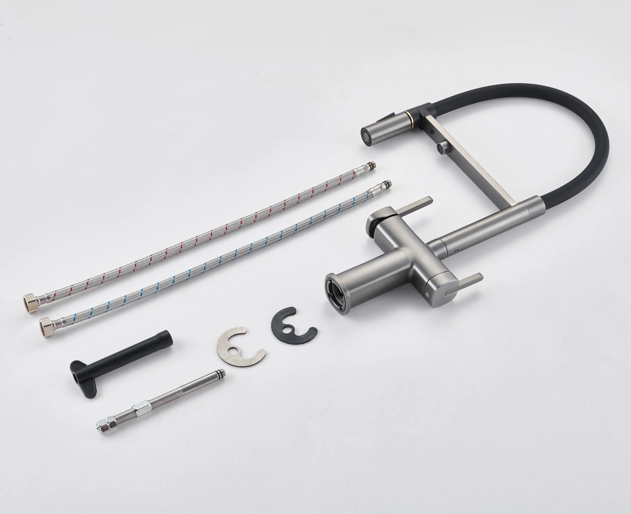 Смеситель для кухни с подключением фильтра для воды Rose R358T, оружейная сталь