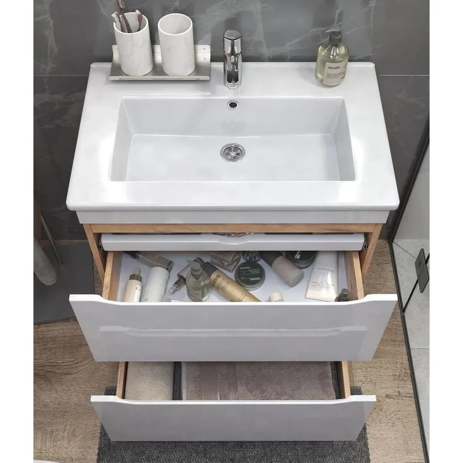 Тумба с раковиной напольная VIGO Grani tn.GRI.ELI.60.2Y дуб золотой, 60 см