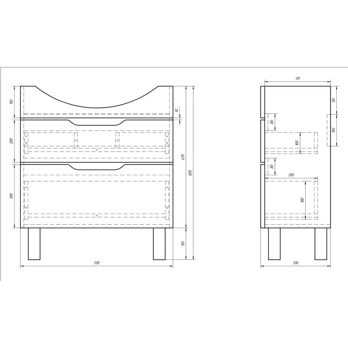 Тумба с раковиной подвесная/напольная Dreja Laguna Plus 75 см, белый