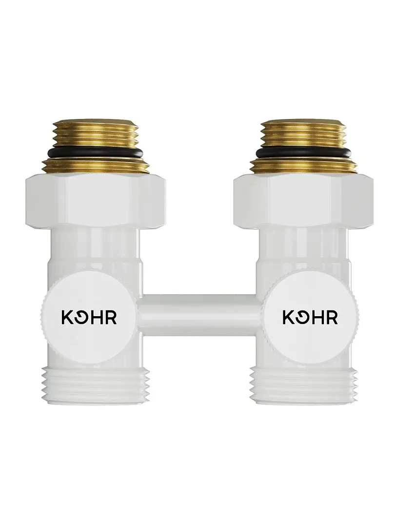 Узел нижнего подключения Kohr 1/2"x3/4" прямой, белый (LC 01025W)