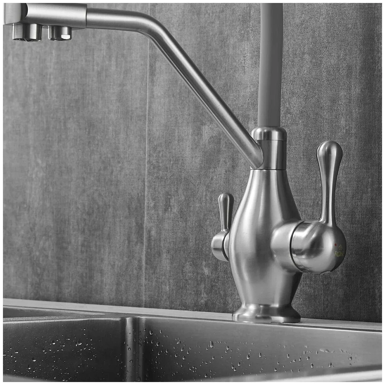 Смеситель для кухни Rose R858L, сатин