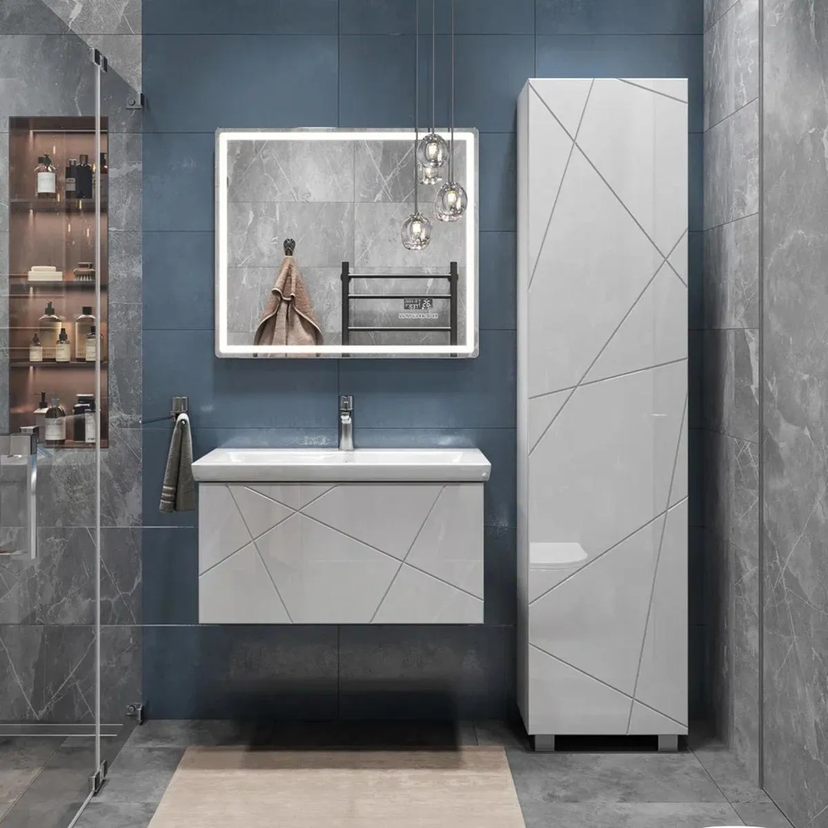 Тумба с раковиной подвесная VIGO Geometry 035, 80 см