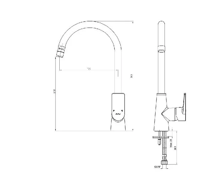 Смеситель для раковины E.C.A. Dalia 102118126EX