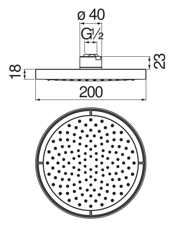 Верхний душ Nobili Rubinetterie 20 см AD139/10CBM Velvet black черный матовый