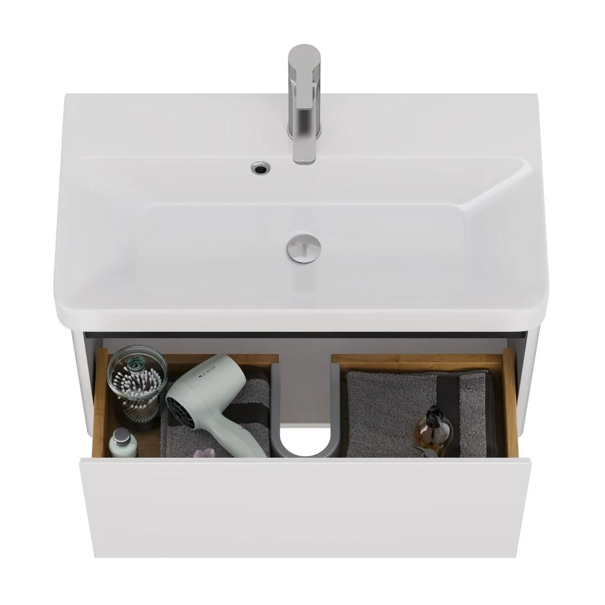 Тумба с раковиной подвесная Dreja Luxury 70 см, белый