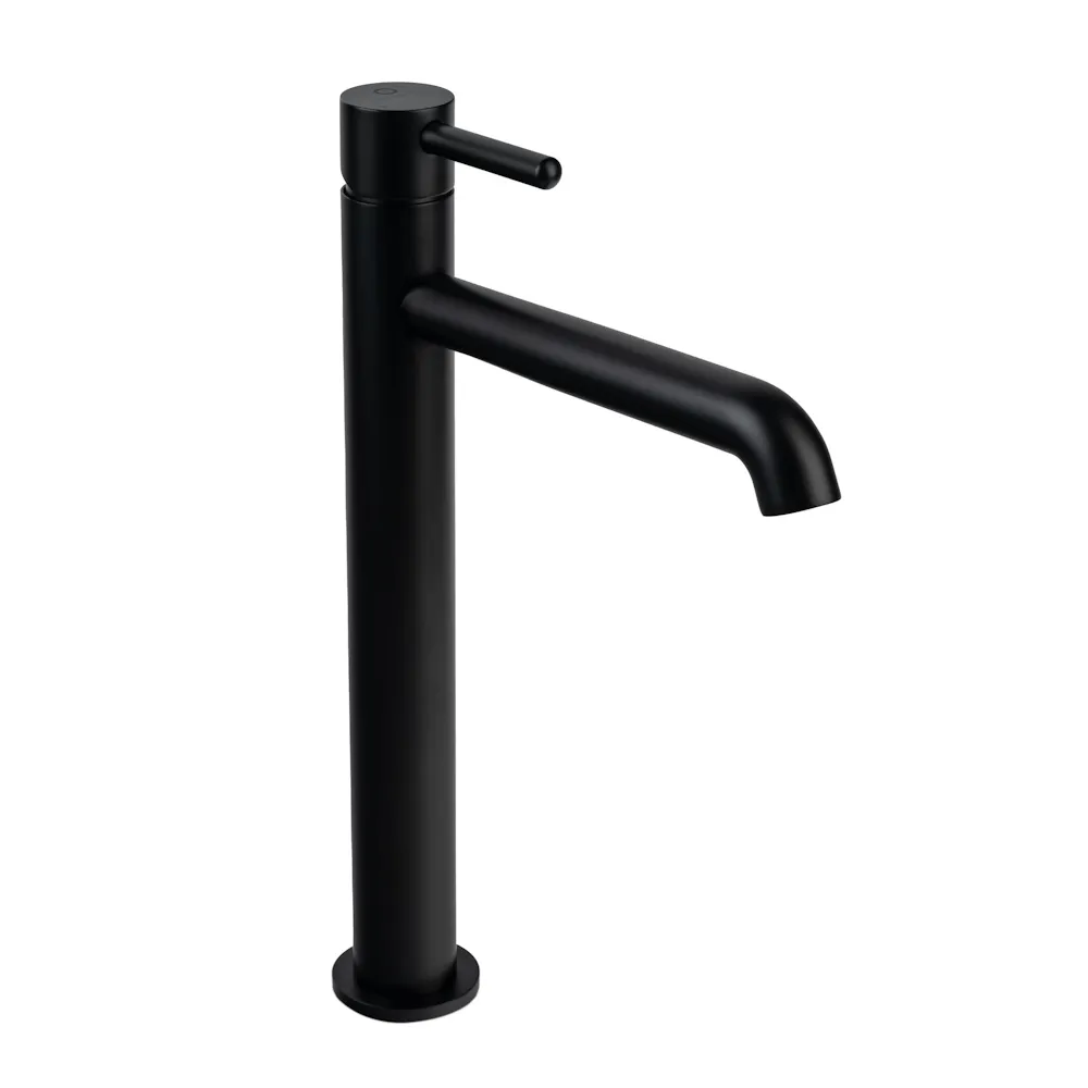 Смеситель для раковины высокий FILARETE Roun FL6020BL, черный