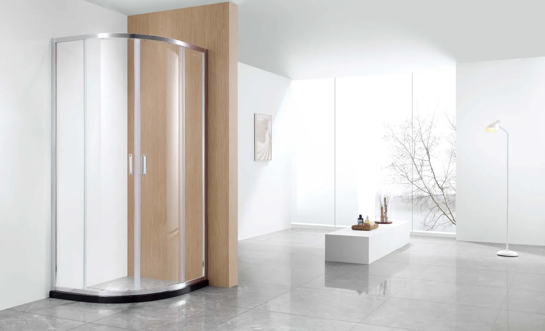 AQ NAA 2142-80 Душевой уголок AQUATEK 1/4 круга, двери раздвижные 800x800x2000, профиль хром, стекло прозрачное