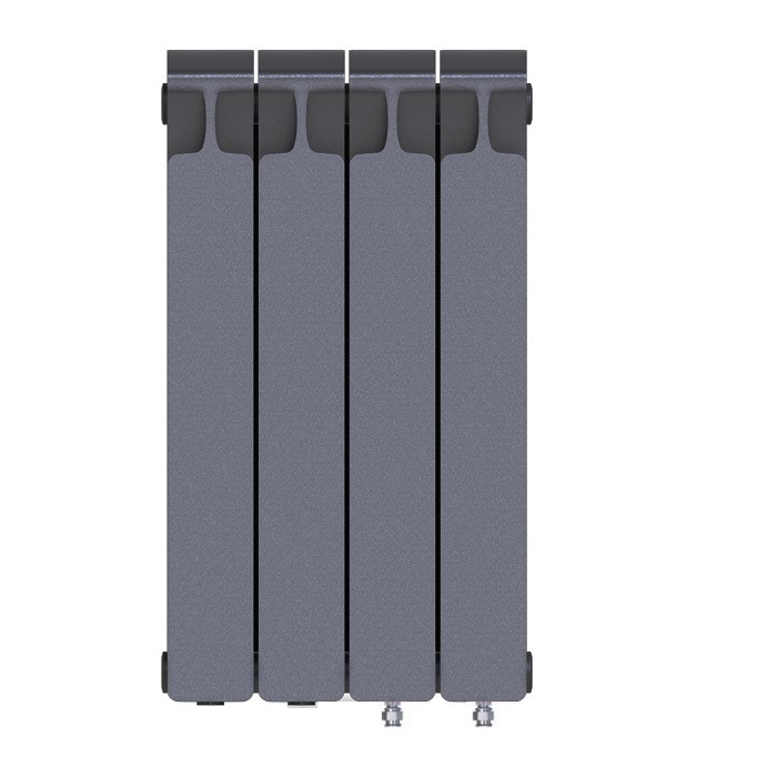 Биметаллический радиатор Rifar Monolit Ventil 300/4 секции, с нижним правым подключением (VR), титан