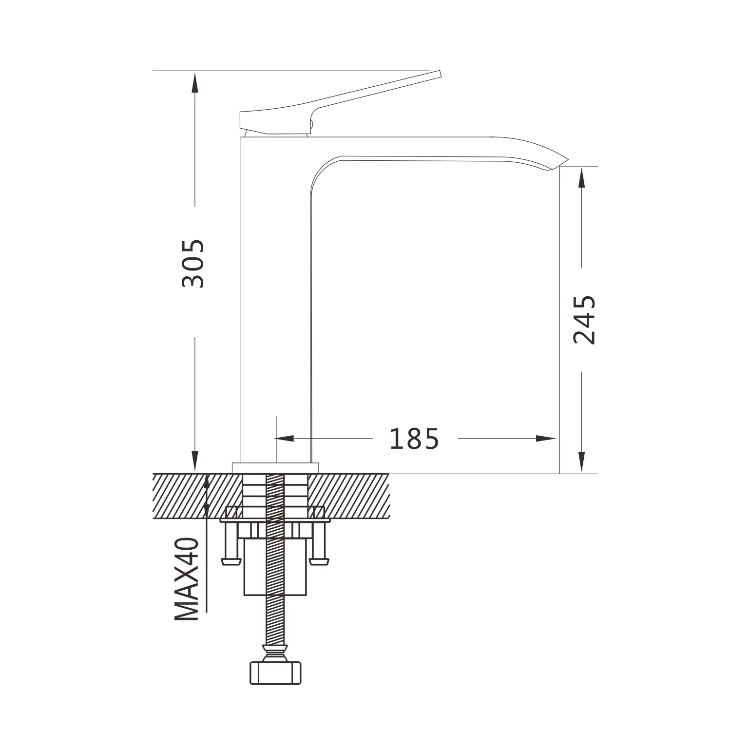 Смеситель для раковины высокий Shevanik S4011G, золотой сатин