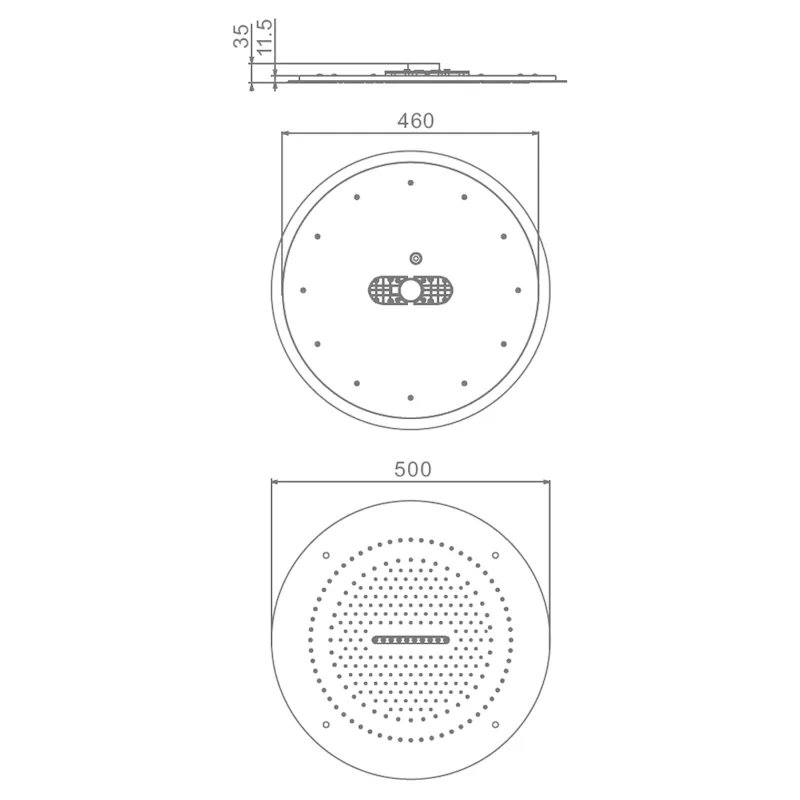 Верхний душ потолочный Raglo R452.04.03, золотой сатин