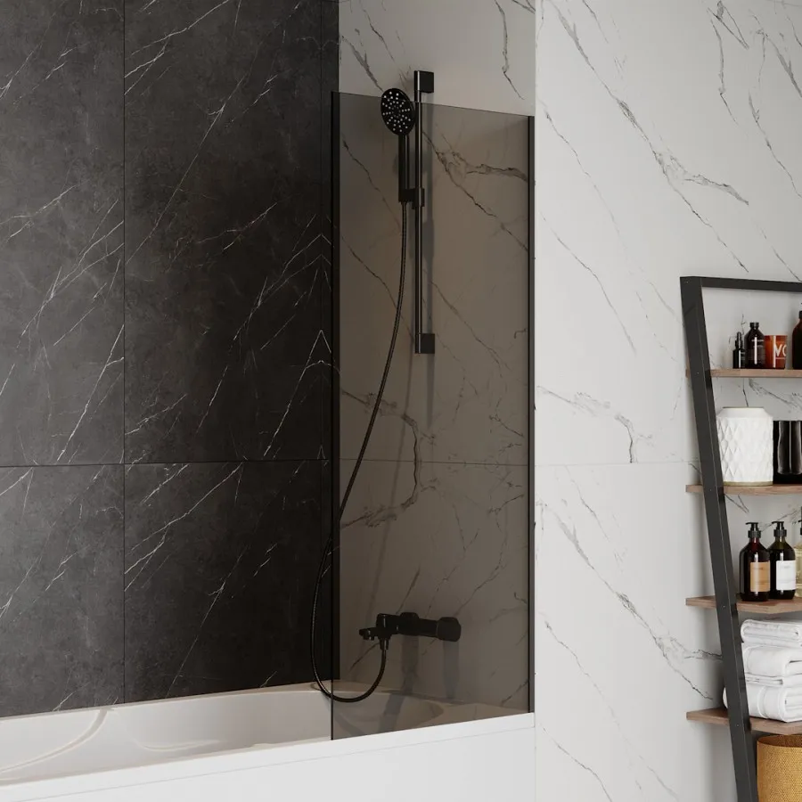 Шторка на ванну 60х140 см Maretti Marta MA41F6014098-560, профиль черный