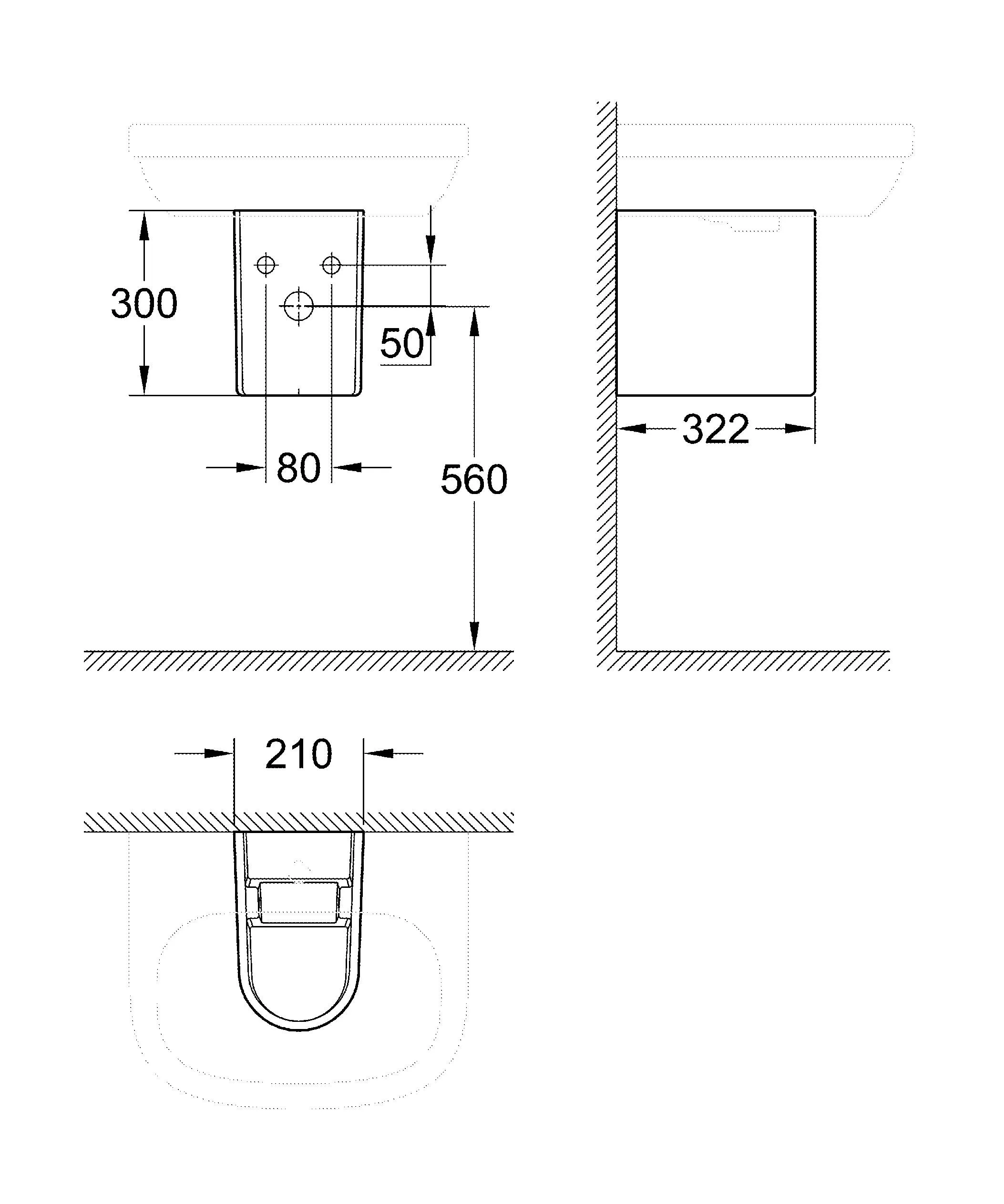 Полупьедестал Grohe Euro Ceramic 39201000