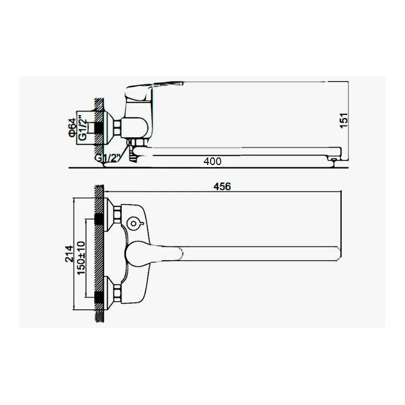 Смеситель для ванны D-Lin D149308, хром