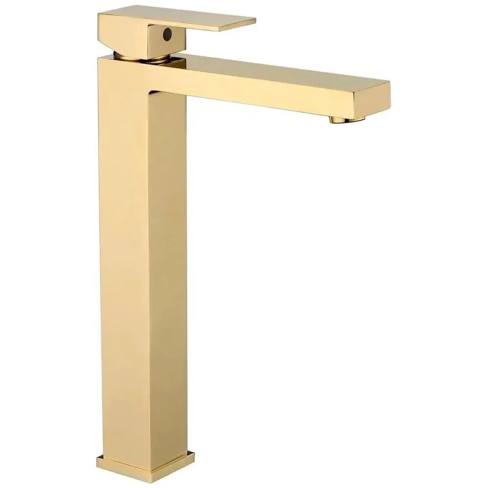 Смеситель для раковины высокий Grocenberg GB3008GO, золото