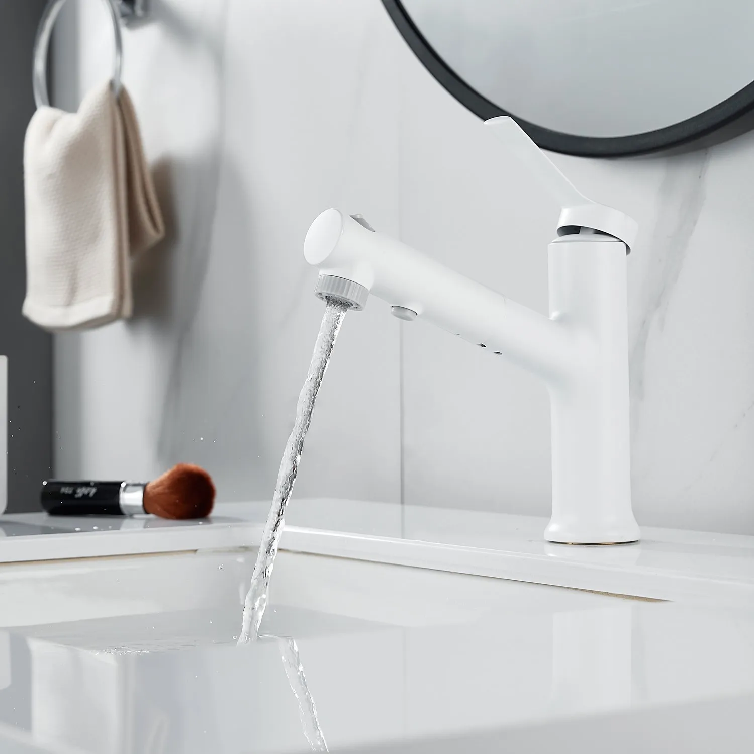 Смеситель для раковины многофункциональный Raffine F281C, белый