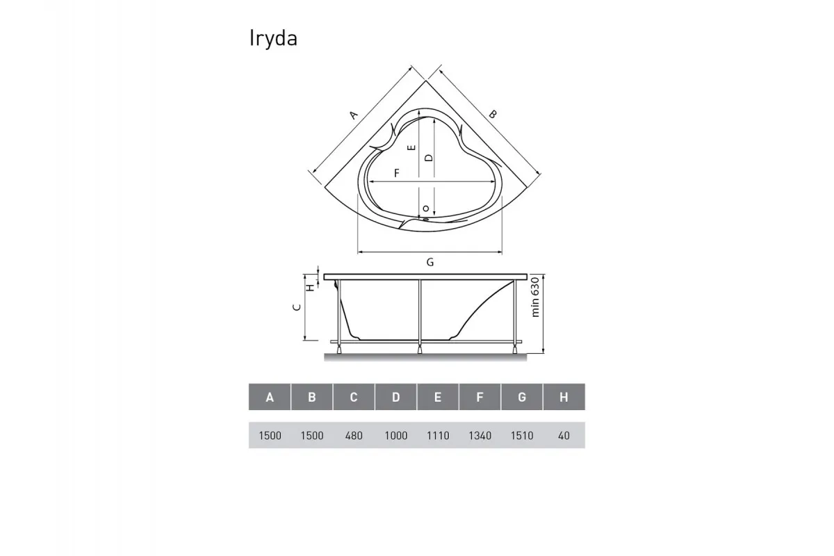 Ванна акриловая Vayer Iryda Гл000006822, 150x150