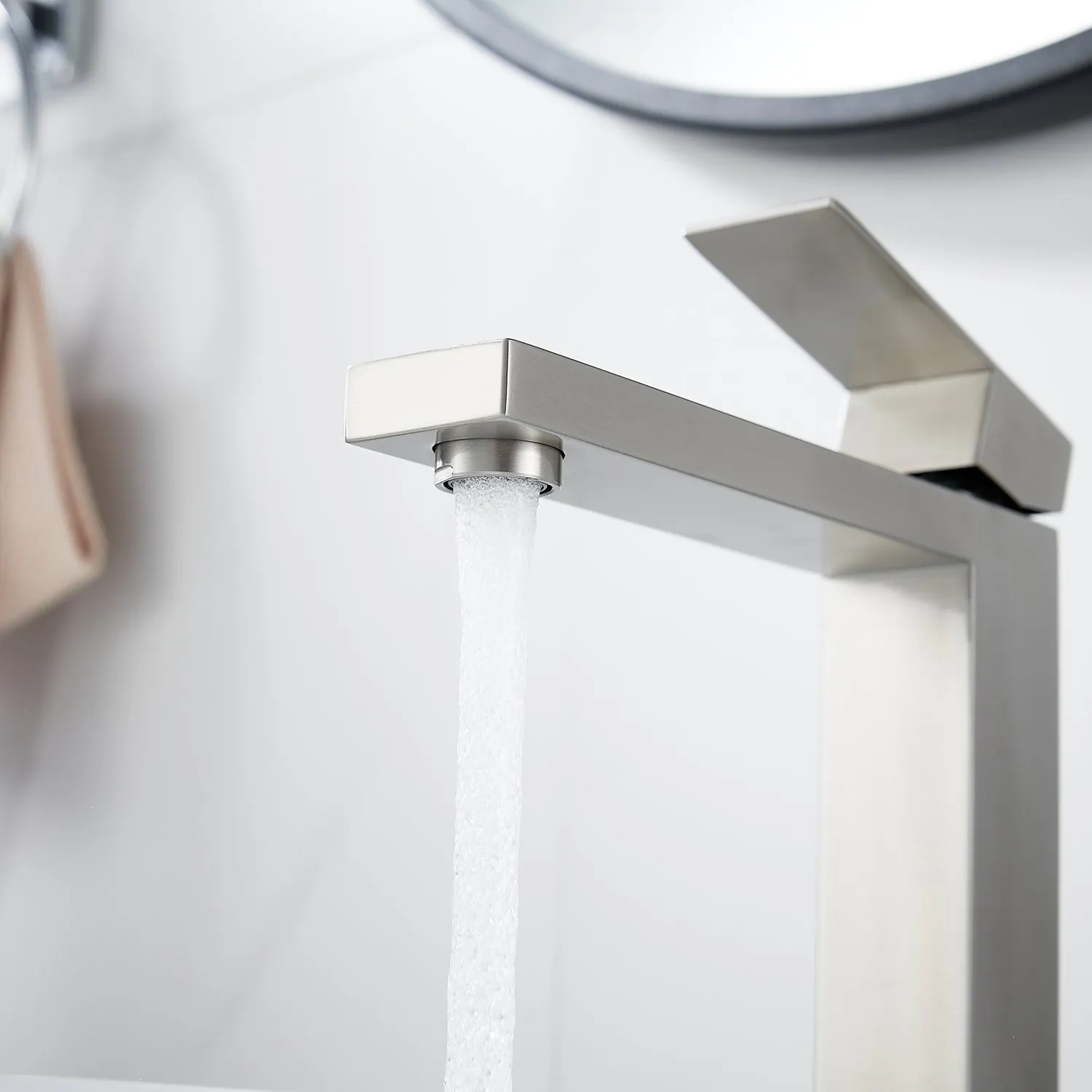 Смеситель для раковины высокий Shevanik S7011L, сатин