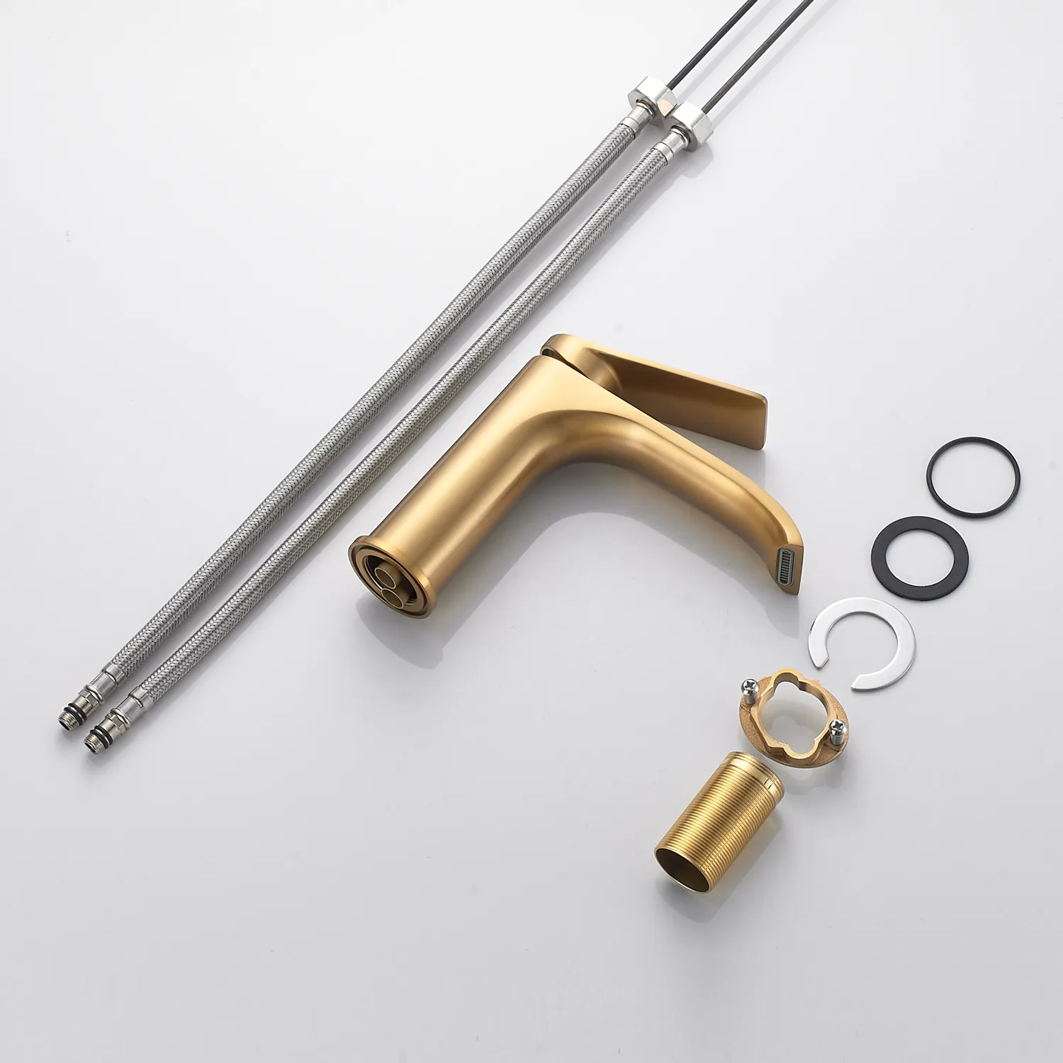 Смеситель для раковины Shevanik S4101G, золотой сатин