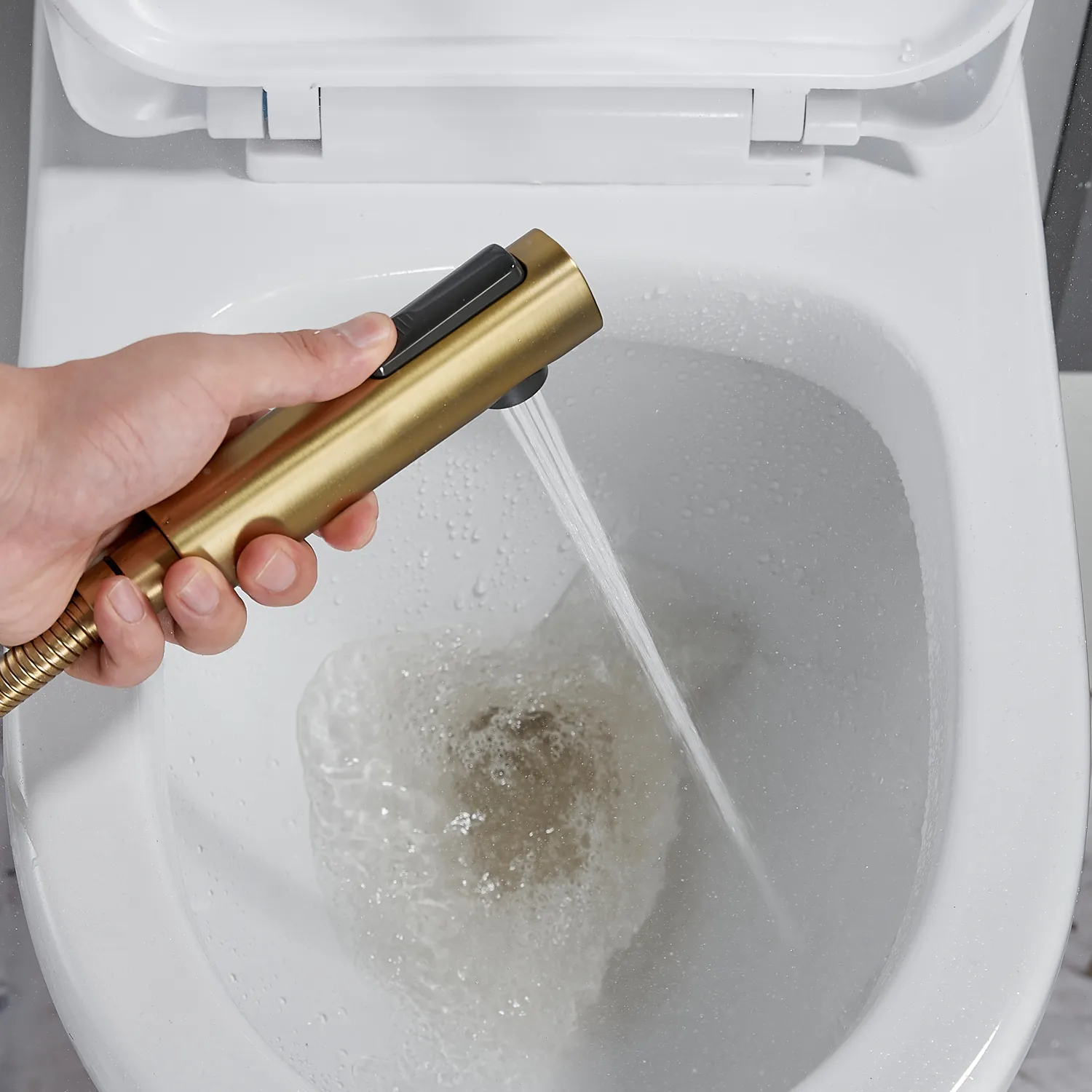 Гигиенический душ со смесителем Shevanik S4005G-1, золотой сатин