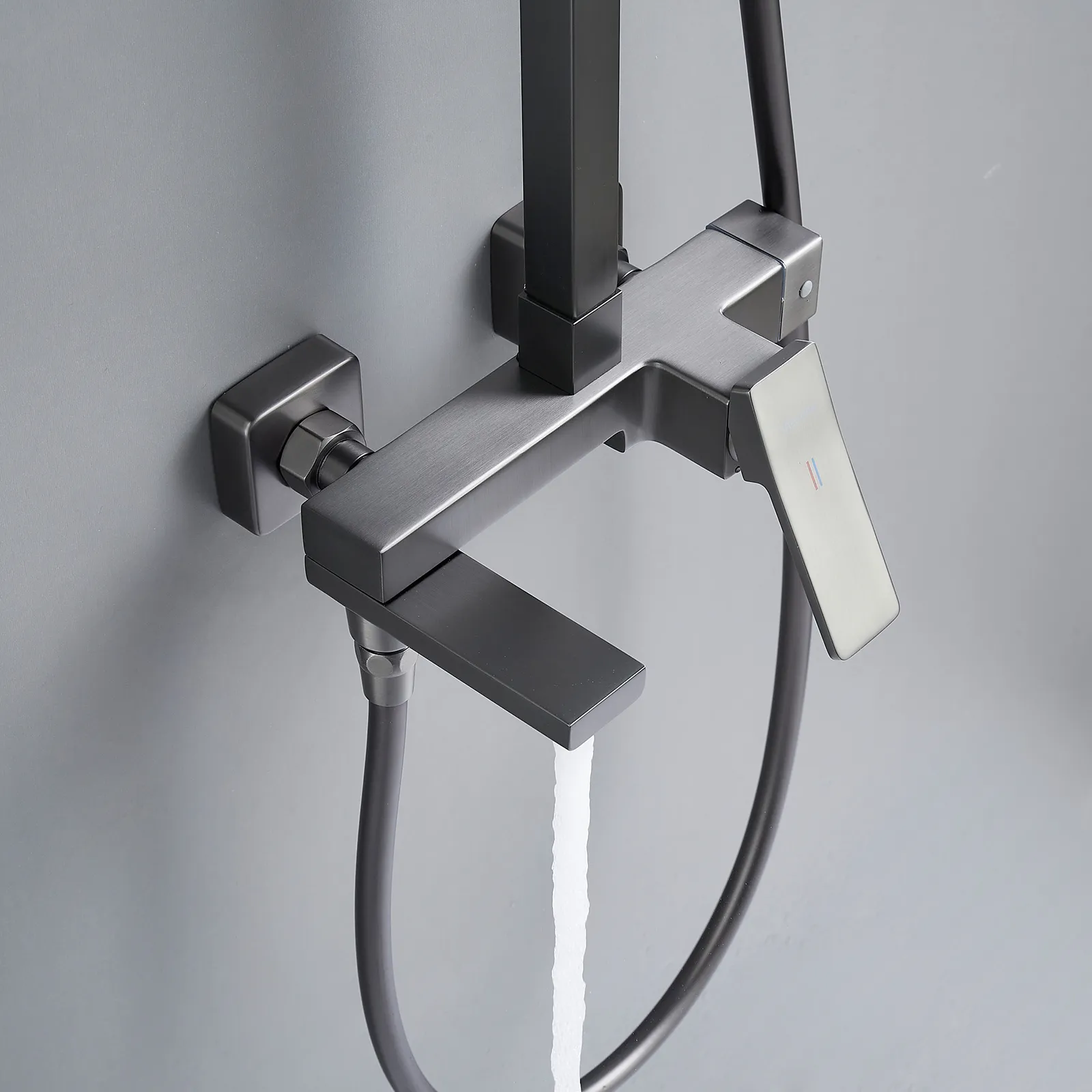 Душевая система Shevanik S4636T, оружейная сталь