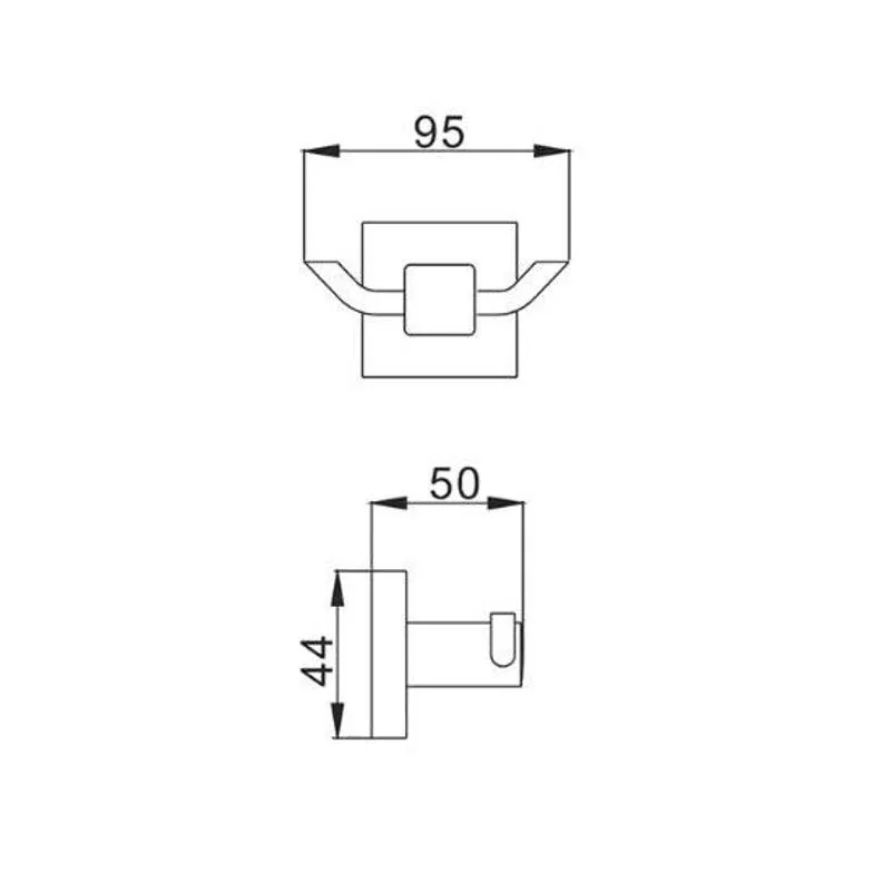 Крючок для ванной комнаты двойной D-Lin D282222, черный