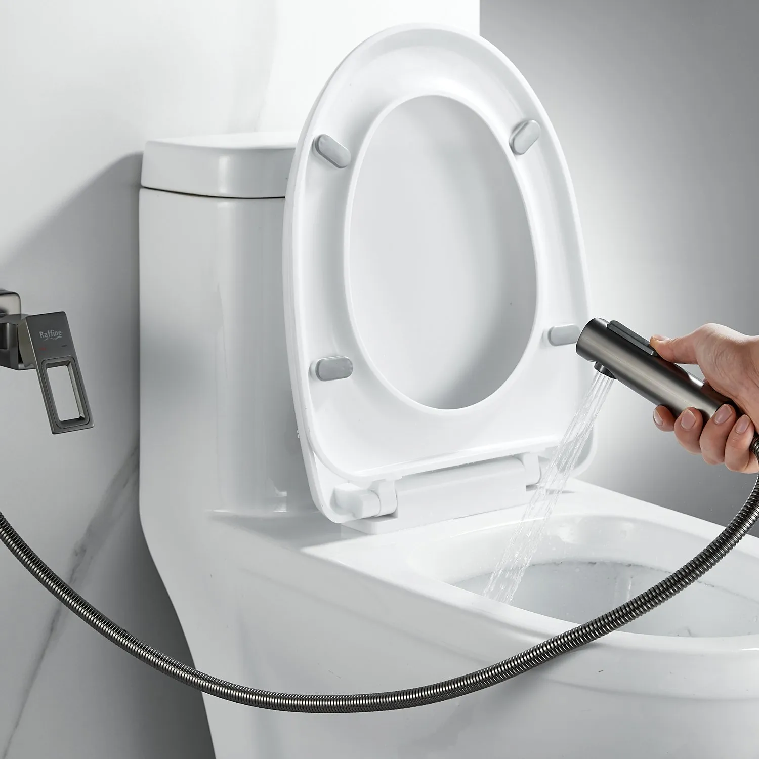 Гигиенический душ со смесителем Raffine F0596T-1, оружейная сталь