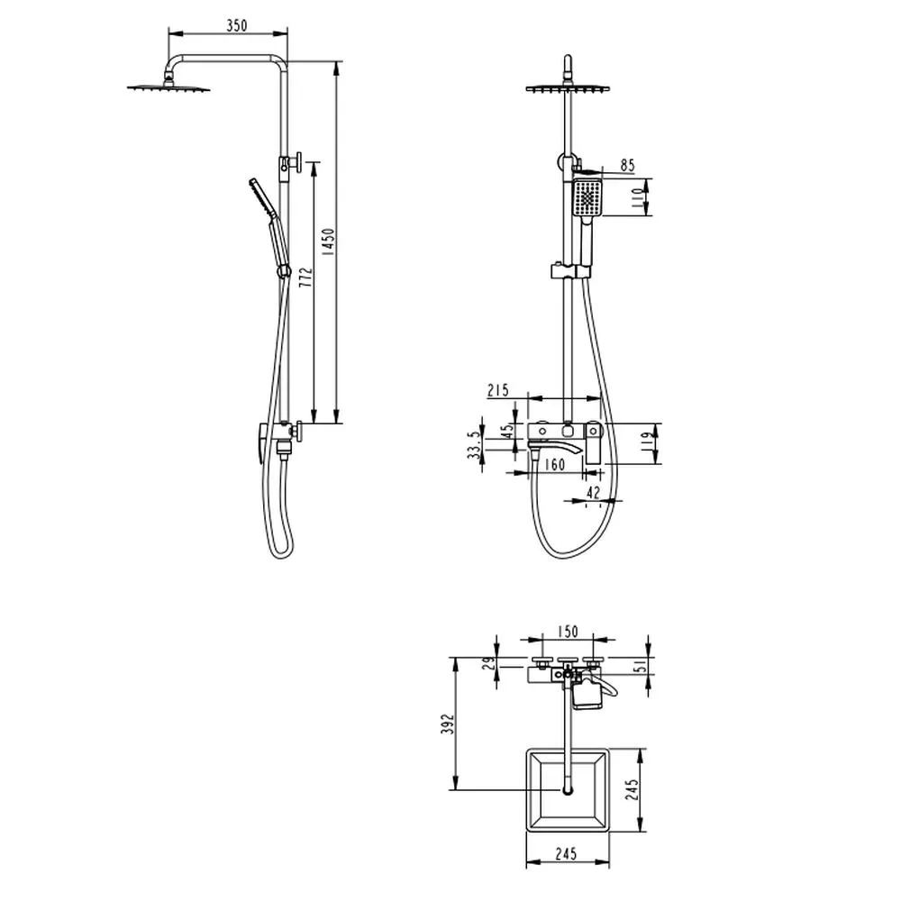 Душевая система Grocenberg GB7007-1BR, бронза