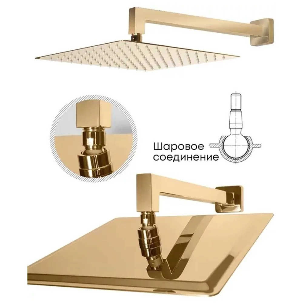 Душевая система встраиваемая Grocenberg GB5007GO, золото